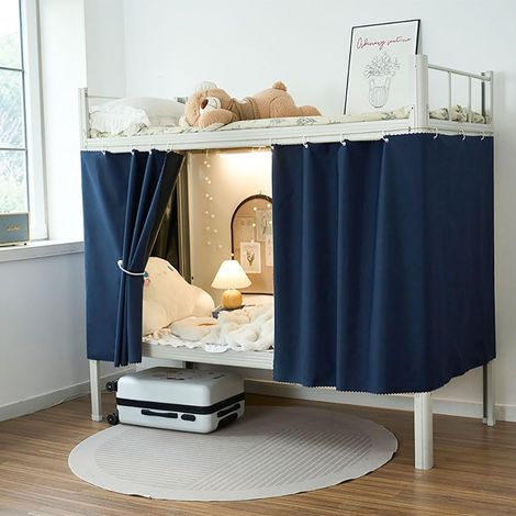 Rideau Occultant de Lit Superposé Baldaquin Ciel de Lit Epais Rideau de Lit Mezzanine Anti-Poussière Anti-Insectes pour Dortoir d'Étudiants Tente de Lit Cabane Surélevé/Mi-hauteur Couvre-lits 1.152M