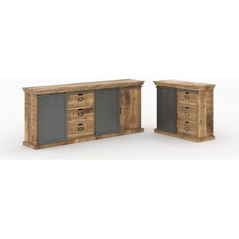 Ensemble 2 buffets en bois de manguier massif - Tabuk (1/5)