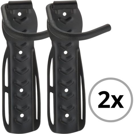Lot de 2 supports muraux pour vélo – Fixation – Crochets – Rangement vertical – Gain de place (1/5)