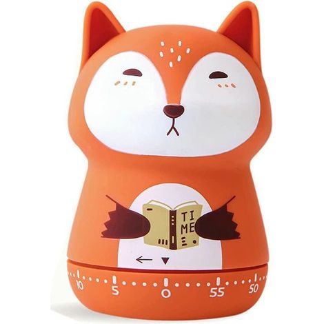 Mechanischer Küchentimer, 60-Minuten-Countdown, Tiermotiv (Orange Fox)