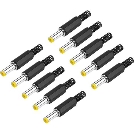 DC 5.5 x 2.5 mm Power Replacement Plug, DC 5.5 x 2.5 mm Male Solder Type Power Socket Adapter for Power Cord Repair (1/5)