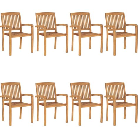 Maison Exclusive - Stapelbare Gartenstühle mit Kissen 8 Stk. Mass