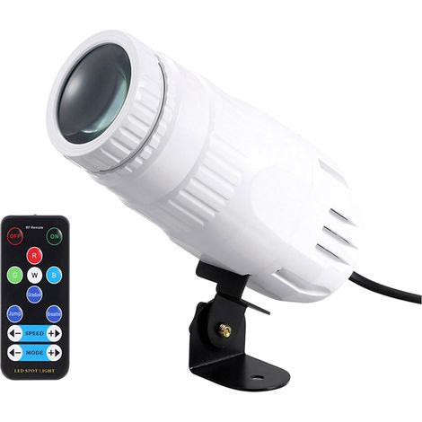 Projecteur LED RGBW Pinspot DJ, mini lumière de scène avec télécommande, effet faisceau pour soirée, bar, club, mariage et spectacle Blanc (1/5)