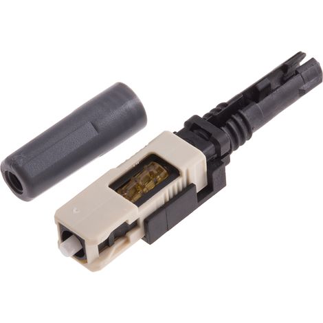 Connecteur pour fibre optique SC Simplex, Multimode, OM3, taille de la fibre 50/125µm ( Prix pour 1 )