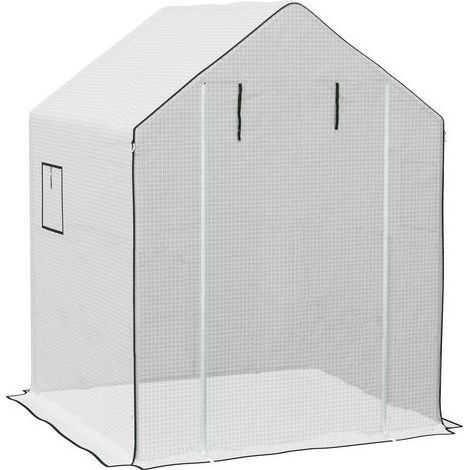Film de rechange pour serre avec protection UV, film polyéthylène blanc pour fenêtre latérale et porte roulante, dimensions 140 × 143 × 190 cm, adapté aux serres à tomates (1/5)