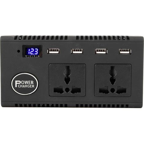 Convertisseur de puissance pour voiture DC 12V/24V vers AC 220V, chargeur 200W avec annonces vocales (1/5)