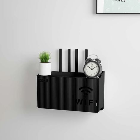 Console de rangement murale pour routeur Wi-Fi, boîtier Wi-Fi, support mural suspendu, étagère murale. (1/5)
