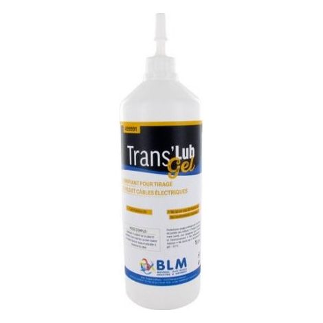 Lubrifiant à base d'eau pour tirage fils et câbles électriques – Non toxique et biodégradable – Contenance 1 litre – Gel bleu transparent – BLM