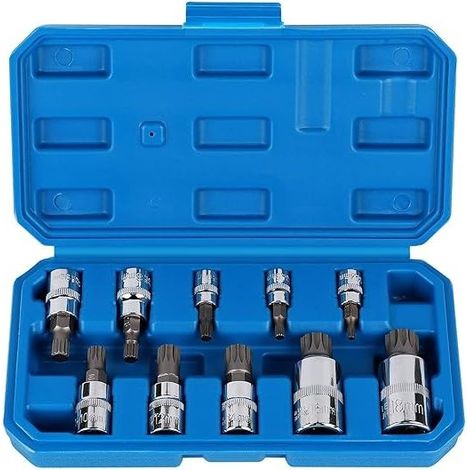 mâle 1/2' 1/4' 3/8' – 12 embouts M4 à M18 – Acier allié – Boîte de rangement 10 pièces – Pour réparations automobiles et industrielles (1/5)