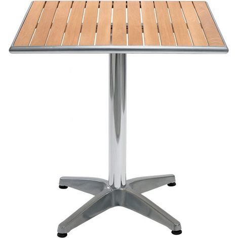 Tavolo giardino quadrato in alluminio, poliwood e acciaio inox 70 x 70 x altezza 72 cm. (1/3)
