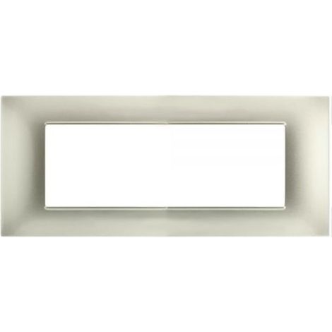 Mapam Placca grigio chiaro 7 posti tecnopolimero compatibile Vimar Plana - GEM-P6007-GC