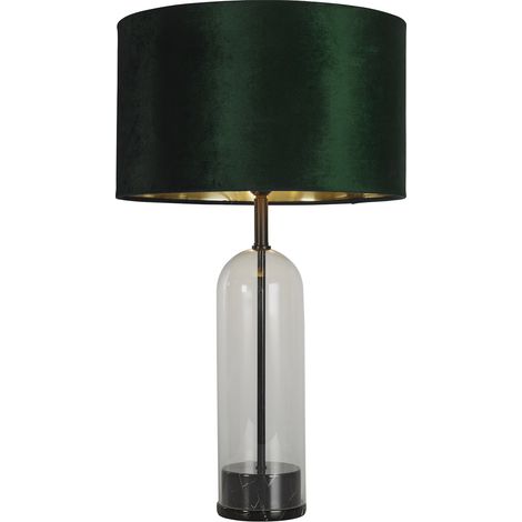 Lampada Da Scrivania Oxford Acciaio Ottone Tessuto Verde E Oro 1 Luce E27 (1/5)