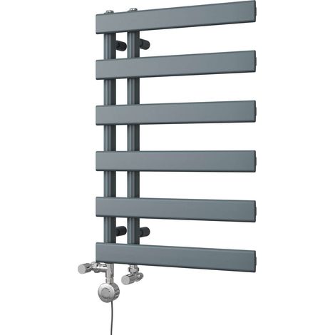 Agar - Anthracite Dual Fuel Towel Rail H748mm x W500mm Thermostatic (1/3)