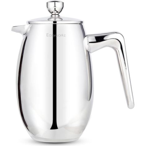 Cafetière à piston isotherme à double paroi en acier inoxydable,350 ml, argent (1/5)