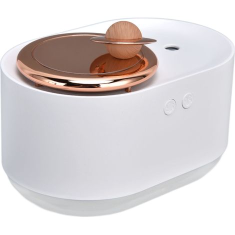 Humidificateur 2 en 1 à surface rotative, rechargeable par USB, sans fil, silencieux et à brumisation, pour la maison, 1200 mAh, blanc (1/5)