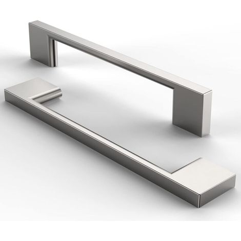 10 Stück Schubladengriffe Moderne Türgriffe Möbelgriffe für Schränke Kommode mit Schrauben Gebürstetes Nickel - 128mm