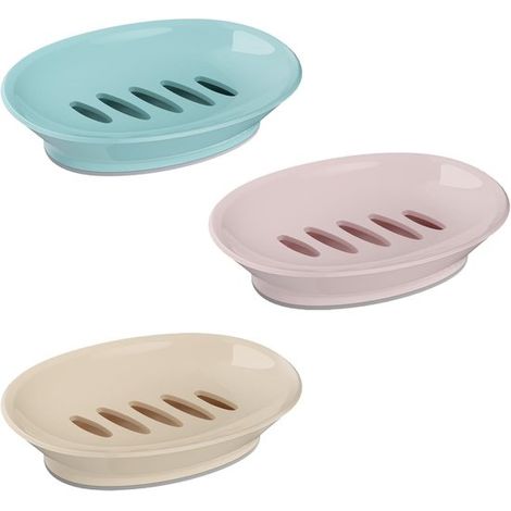 Juego de 3 jaboneras con desagüe – Jaboneras duraderas que evitan que el jabón se empape, ideales para la ducha, el baño y la cocina (1/5)