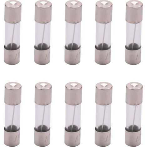 10 fusibili ritardati 5x20mm 250V Amp Tubi di vetro Confezione da 10 (1/4)