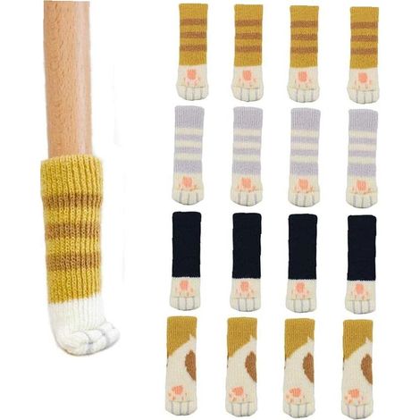 Tischfüße in Katzenpfotenform, 16 Stück, Strick-Stuhlsocken, Möbelfüße (1/5)