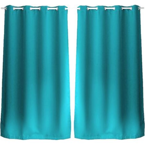 Lot de 2 Rideaux uni avec œillets (1/3)