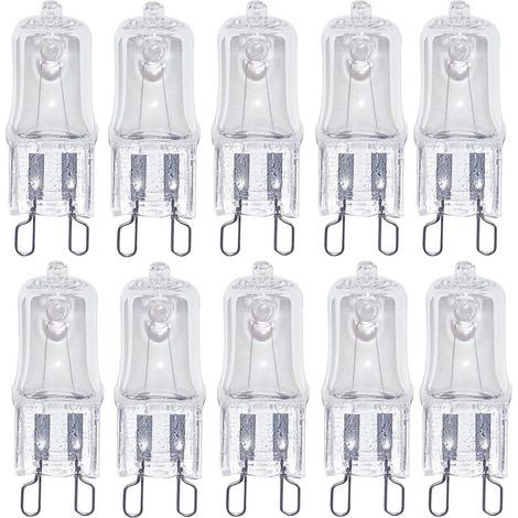 Lot de 10 ampoules halogènes G9 pour four à micro-ondes 230 V 25 W [Classe énergétique G] (1/4)