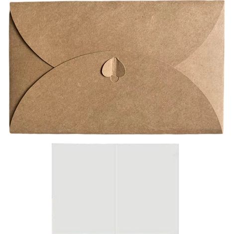 Enveloppe Pour Carte Cadeau - Kraft - 10 5 X 7 1 Cm - Fermoir En Forme De Coeur - Pour Invitations Mariage Anniversaire Fêtes - Lot De 30 (1/5)