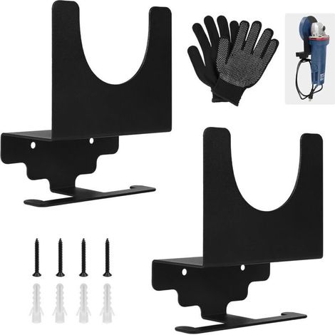 2 Pièces Support Meuleuse D'angle Mural Support de Rangement pour Meuleuse D'angle Support pour Outils Electriques Organisateur pour Meuleuses D'angle Cintre pour Meuleuses Tailleur Polisseuse (1/5)