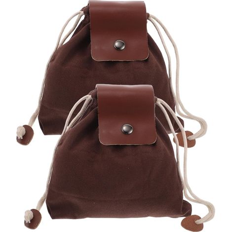 Lot de 2 sacs de récolte pliables en toile avec cordon de