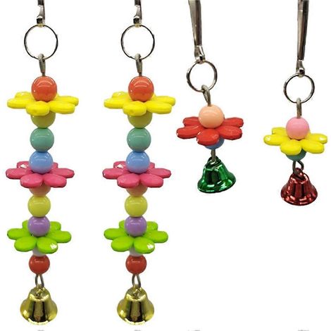 Random couleur oiseau jouets pour perroquet accessoires à mâcher Hanging cage Bite Bell jouet oiseaux accessoires (1/5)