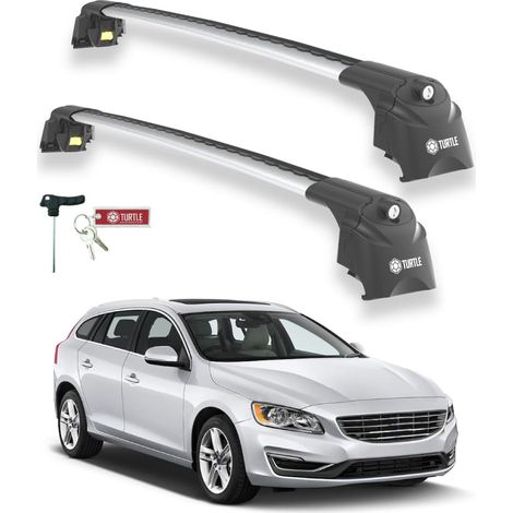 TURTLE kompatibel mit Volvo V60 2011-2018 Dachträger Air2 Grau (1/5)