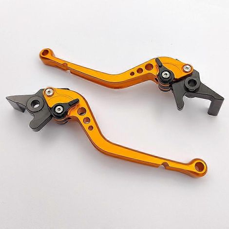Tige de commande de klaxon de frein de moto PCX160 modifiée, en alliage d'aluminium, anti-chute, frein réglable, poignée longue et courte (Orange 3) (1/5)