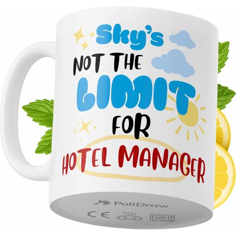 Taza de café/té divertida y humorística para gerente de hotel con diseño gráfico de texto gracioso. Taza para cumpleaños, santos, días festivos. Taza premium para ocasiones especiales en casa, oficina (1/5)