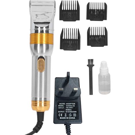 Tondeuse électrique pour moutons, chèvres, chats, chiens et animaux - Machine de tonte professionnelle argentée, prise UK 100-240V (1/5)