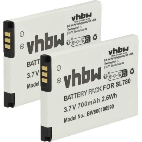 vhbw 2x Akku Ersatz für Siemens Gigaset V30145-K1310-X445 für schnurlos Festnetz Telefon (700 mAh, 3,7 V, Li-Ion)
