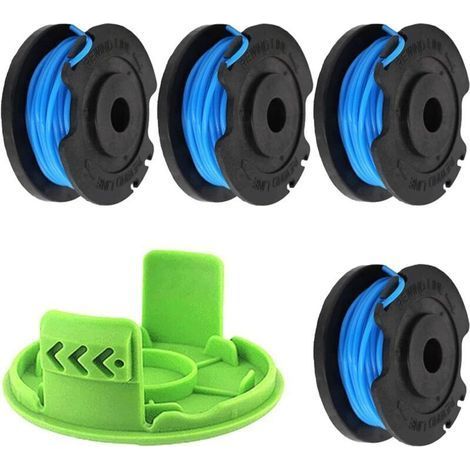 Spool of trimmer line - 1.65 mm diameter - 4.9 m long - For Greenworks 24 V G24LT, G24LTK2, G24LT30M, G24LT30MK2 (4 spools + 1 cover) (1/4)