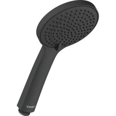 Teleducha Duravit universal, con 3 tipos de chorro (Lluvia, Lluvia intensa, Lluvia suave), fácil limpieza (Ø 110 mm), negro mate