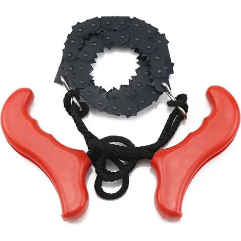 Scie à chaîne de survie Portable, tronçonneuse à main de poche, Camping d'urgence en plein air, outils de randonnée pour le jardinage, coupe du bois(rouge) (1/5)
