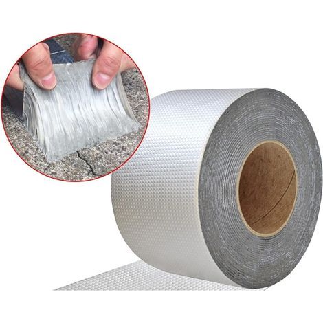 Wasserdichtes Klebeband, verdicktes Butylband mit hochtemperaturbeständiger Aluminiumfolie, selbstklebendes Klebeband zur Reparatur und Abdichtung von gerissenen Rohren (5 cm x 10 m) (1/5)