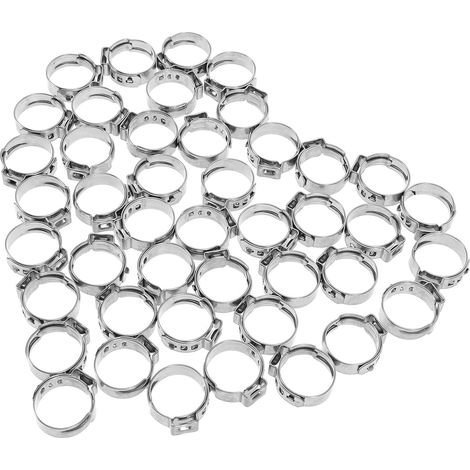 Lot de 100 Colliers de Serrage à Sertir en Acier Inoxydable 1/2 Pouce pour Tubes Pex 15-175 MM Colliers de Serrage Réglables pour Canalisations D’Eau Fixation Rapide pour (1/5)