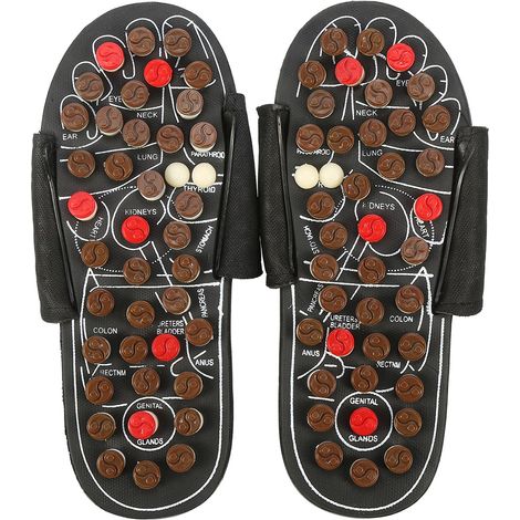 Lot de chaussons de massage des pieds thérapie magnétique santé (42-43 noir huit diagrammes rotatifs) (1/5)
