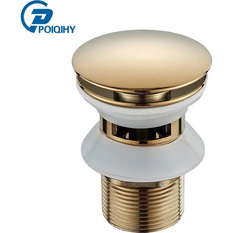 (Golden D)Bathroom Basin Sink Pop Up Drain Waste Stopper Bathroom Faucet Accessories Brass Chrome/Rose Gold/Brushed Gold Basin Sink Drain (1/4)