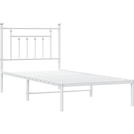 Estructura cama sin colchón con cabecero metal blanco 80x200 cm vidaXL (1/4)