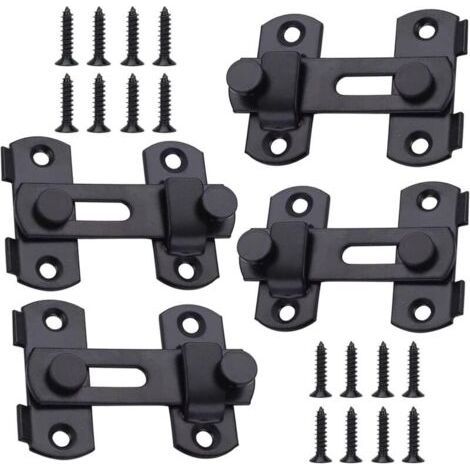 4 Pieces Interior Sliding Door Lock, Small Security Door Lock, Stainless Steel Door Latch, Stainless Steel Door Lock Latch, for Window, Garden and Porch (1/5)