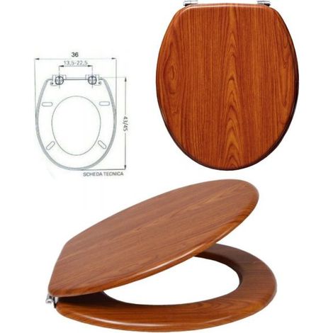 SEDILE COPRIWATER UNIVERSALE PER BAGNO COPRI WC WATER IN LEGNO MDF 18" 52987A