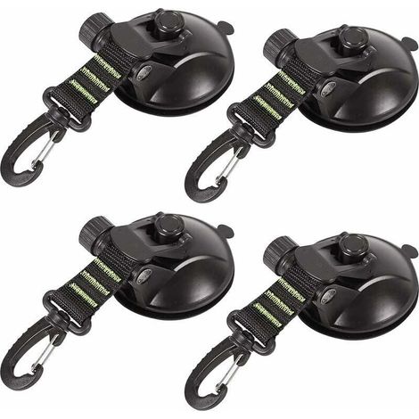 Ancre à Ventouse,4 Pièces Ventouse Carrosserie,Crochet de Fixation de Ventouse Auvent à Ventouse,Ventouses d'ancrage,Ventouse Voiture Crochet,pour Auvent Latéral de Voiture,Camping,Bagages (1/4)
