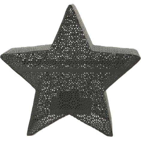TrendLine Deko Windlicht Stern Metall 24 x 24 x 9,5 cm schwarz