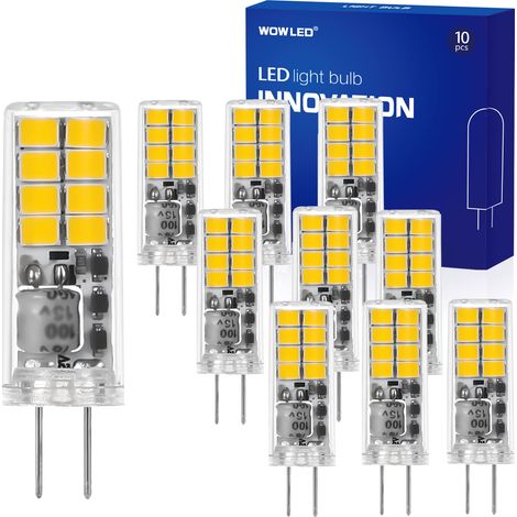 Lot de 10 ampoules LED G4, ultra-lumineuses 2 W, blanc froid 6000 K, remplace les ampoules halogènes G4, non dimmables, 12 V. (1/5)