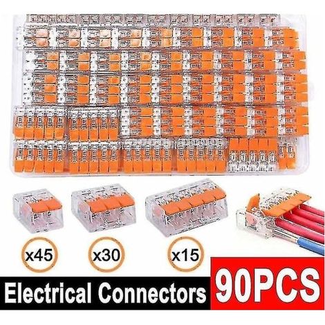 HOXILEELEO - 90 connettori elettrici alternati Wago 221, terminale a vite riutilizzabile (1/5)