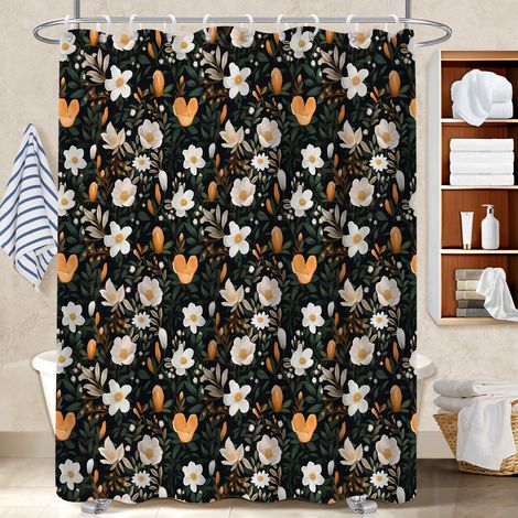 Rideau de bain en polyester 180x180 souple housse de baignoire pour salle d’eau sans fenêtre (1/5)