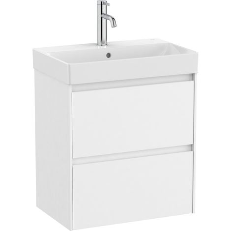 Pack Unik mueble base blanco compacto de 2 cajones + lavabo ONA - ROCA
